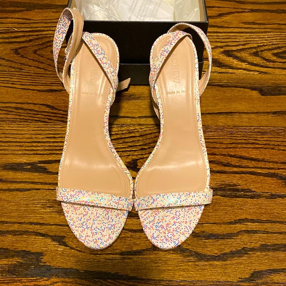 Jcrew leather glitter skinny strap sandals -Italian leather - Picture 2 of 8